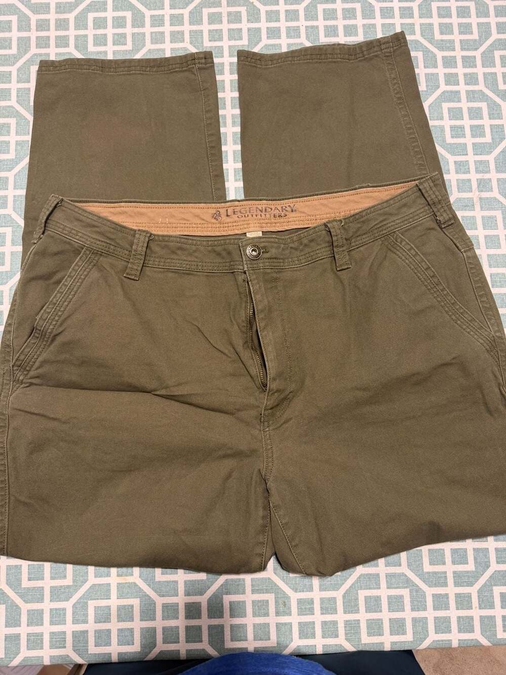 Legendary Outfitters Utility Pants 40x32 Olive Green Canvas Work Wear